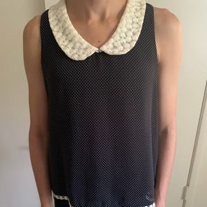 Black & White Peter Pan Collar Blouse